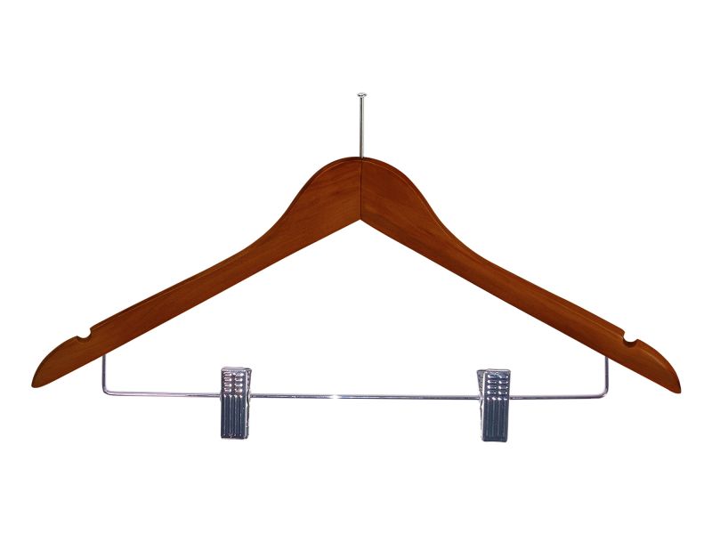 Burlington Guest Hanger With Security Pin Clips Dark Wood