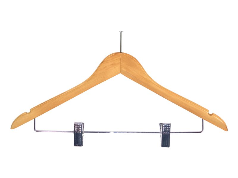 Burlington Guest Hanger With Security Pin Clips Light Wood