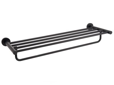 Harrogate Towel Rail With Shelf Black