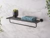 Harrogate Towel Rail With Shelf Black