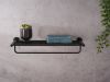 Harrogate Towel Rail With Shelf Black