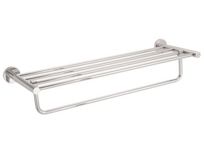 Harrogate Towel Rail With Shelf Polished Steel
