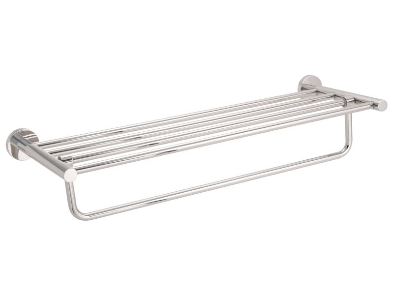 Harrogate Towel Rail With Shelf Polished Steel